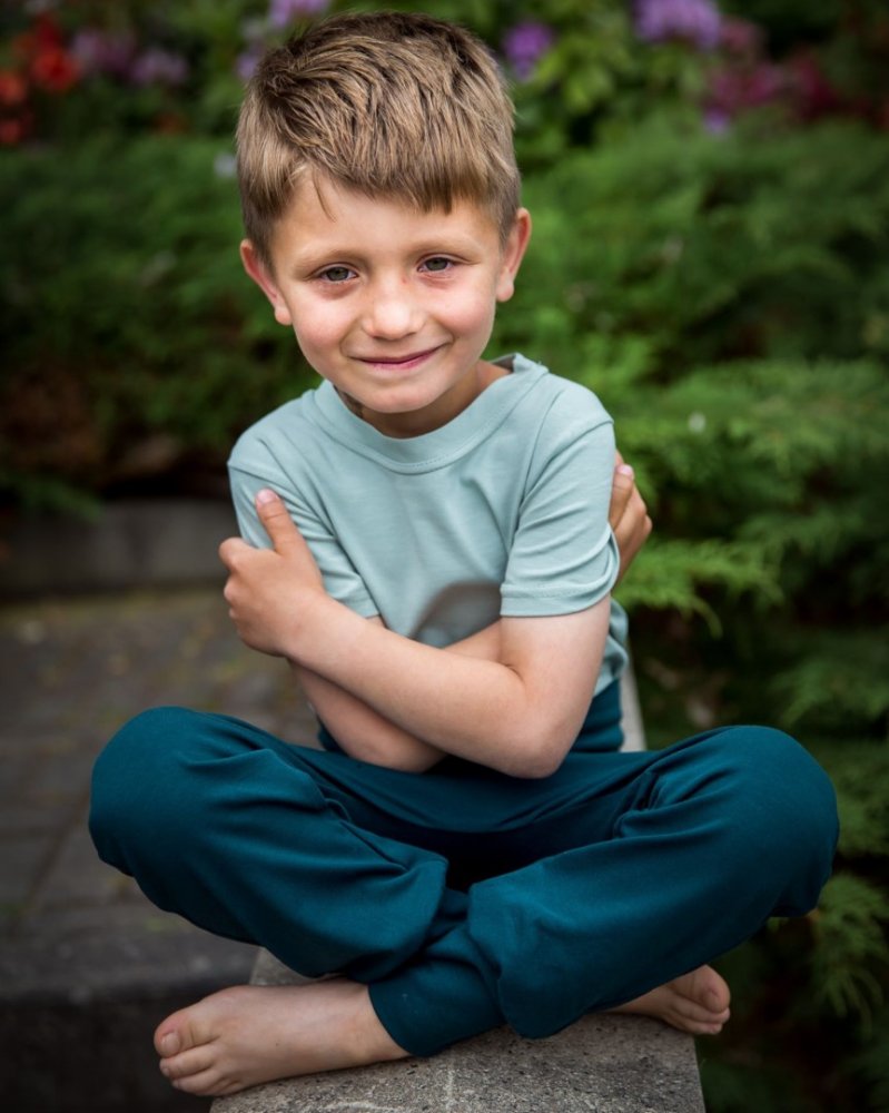 Pantalón de chándal holgado para niño, LIGHT, verde botella