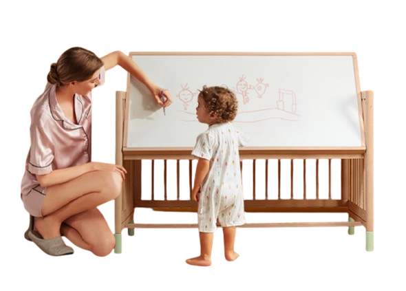 Cuna infantil 3 en 1 - Madera maciza - 120x60 cm