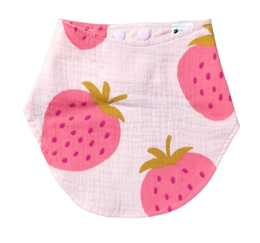Babero de muselina Monkey Mum® - Fresa
