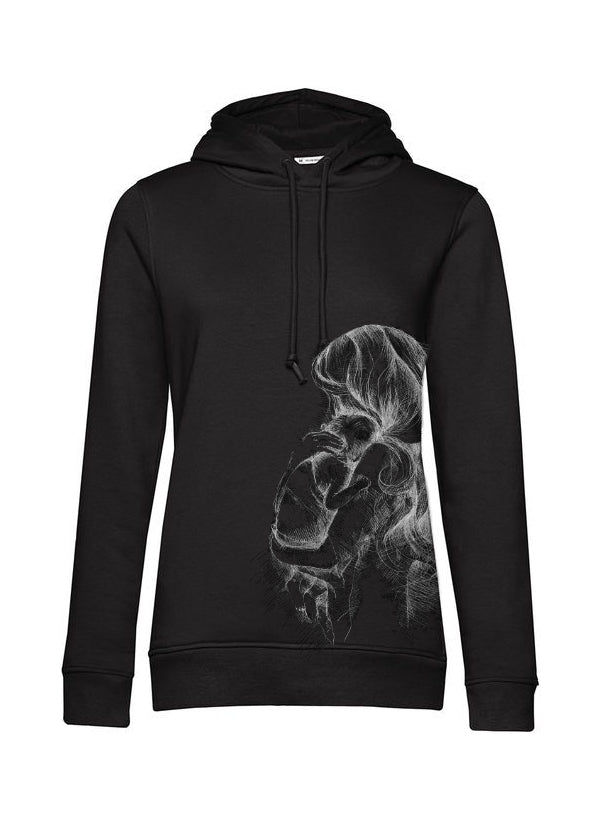 Sudadera de lactancia Monkey Mum® negra - mamá cariñosa