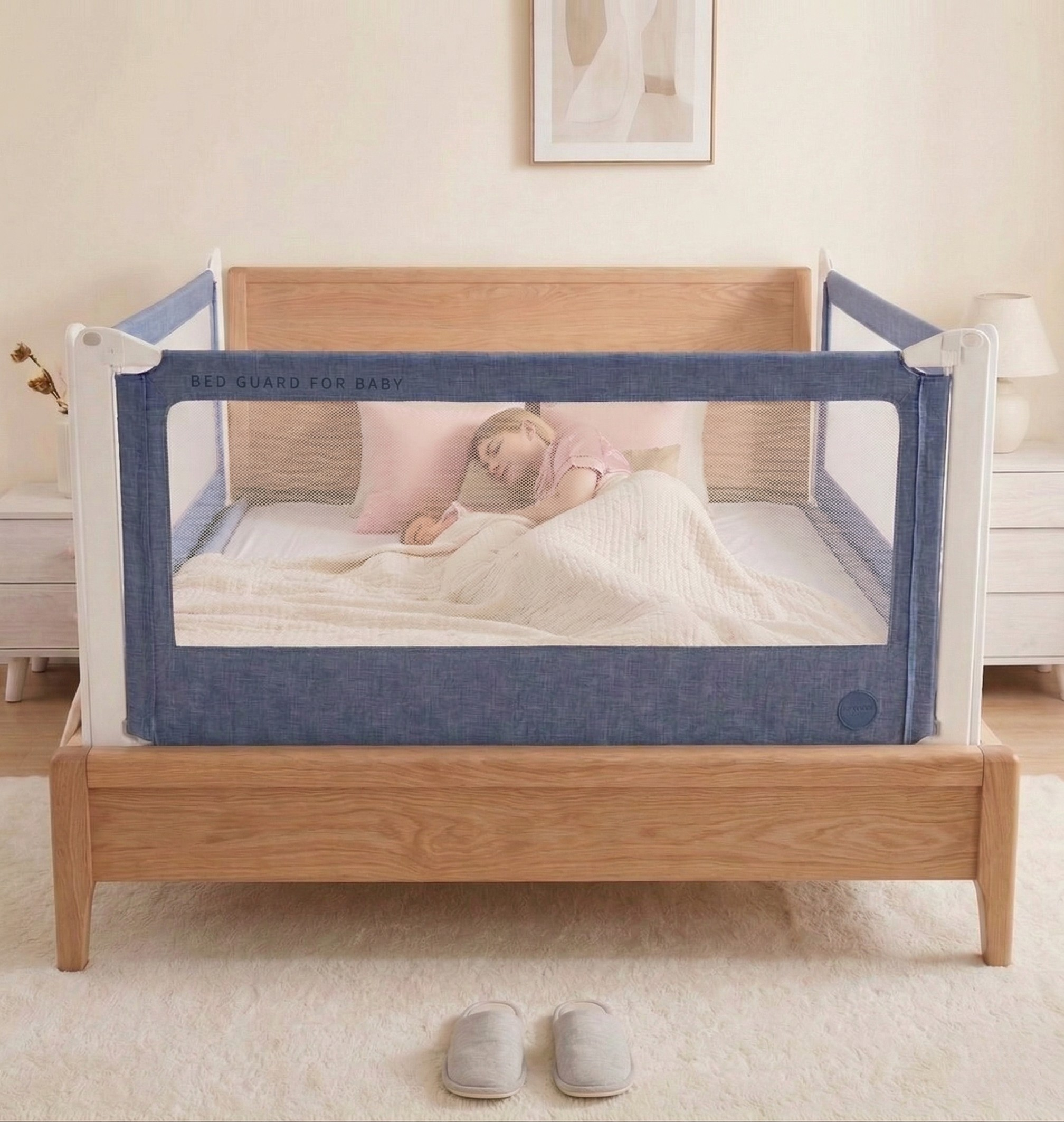 Barrera para cama Monkey Mum® Popular - azul oscuro - diseño - liquidación - abierta