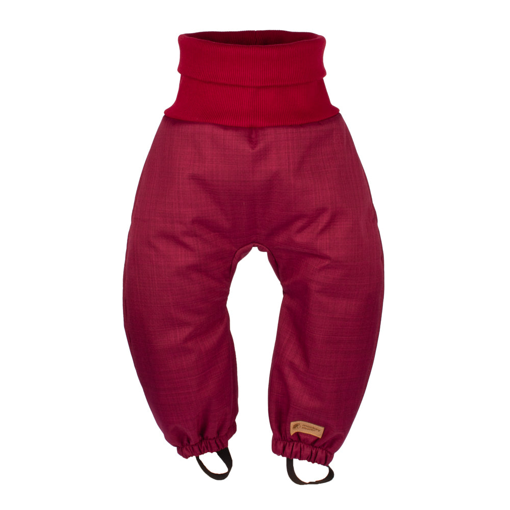 Pantalones infantiles evolutivos de invierno de softshell con borreguito Monkey Mum® - Caperucita vinotinto