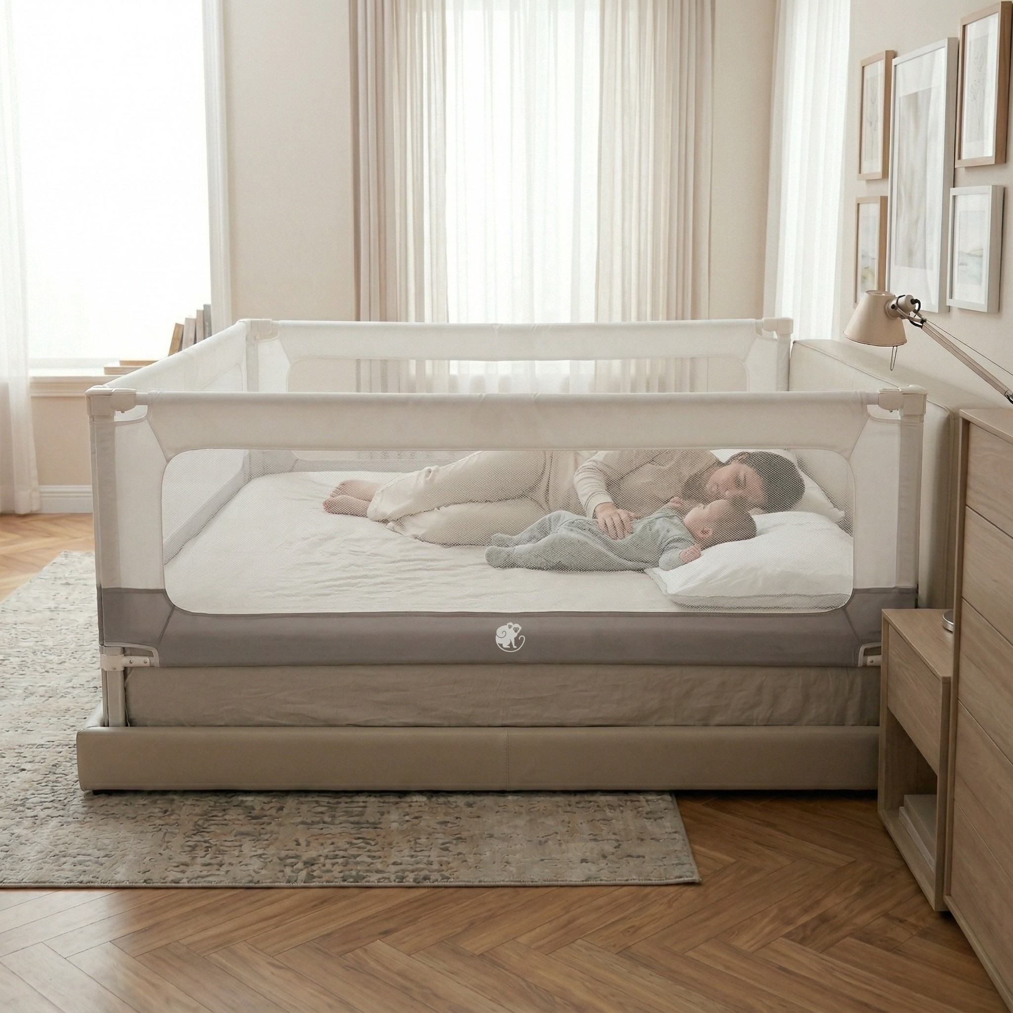 Barrera para cama y parque Monkey Mum® 2 en 1 Smart