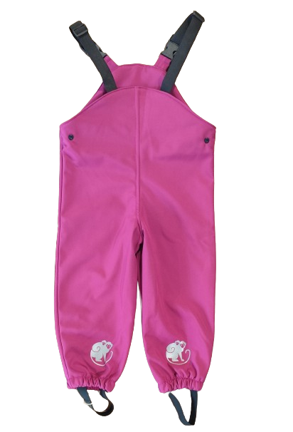 Monkey Mum® Pantalones con peto de softshell con membrana - Frambuesa jugosa