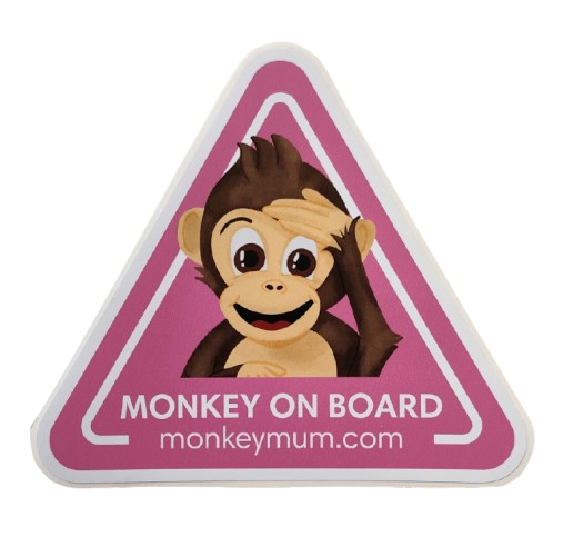 Adhesivo para coche Monkey Mum® - Rosa