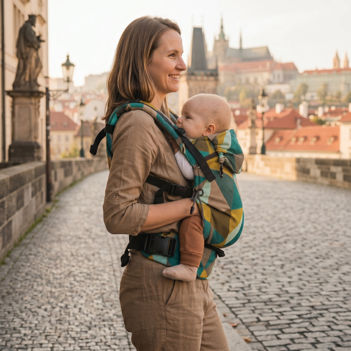 Monkey Mum® Portabebés ergonómico evolutivo Carrie - Encanto geométrico