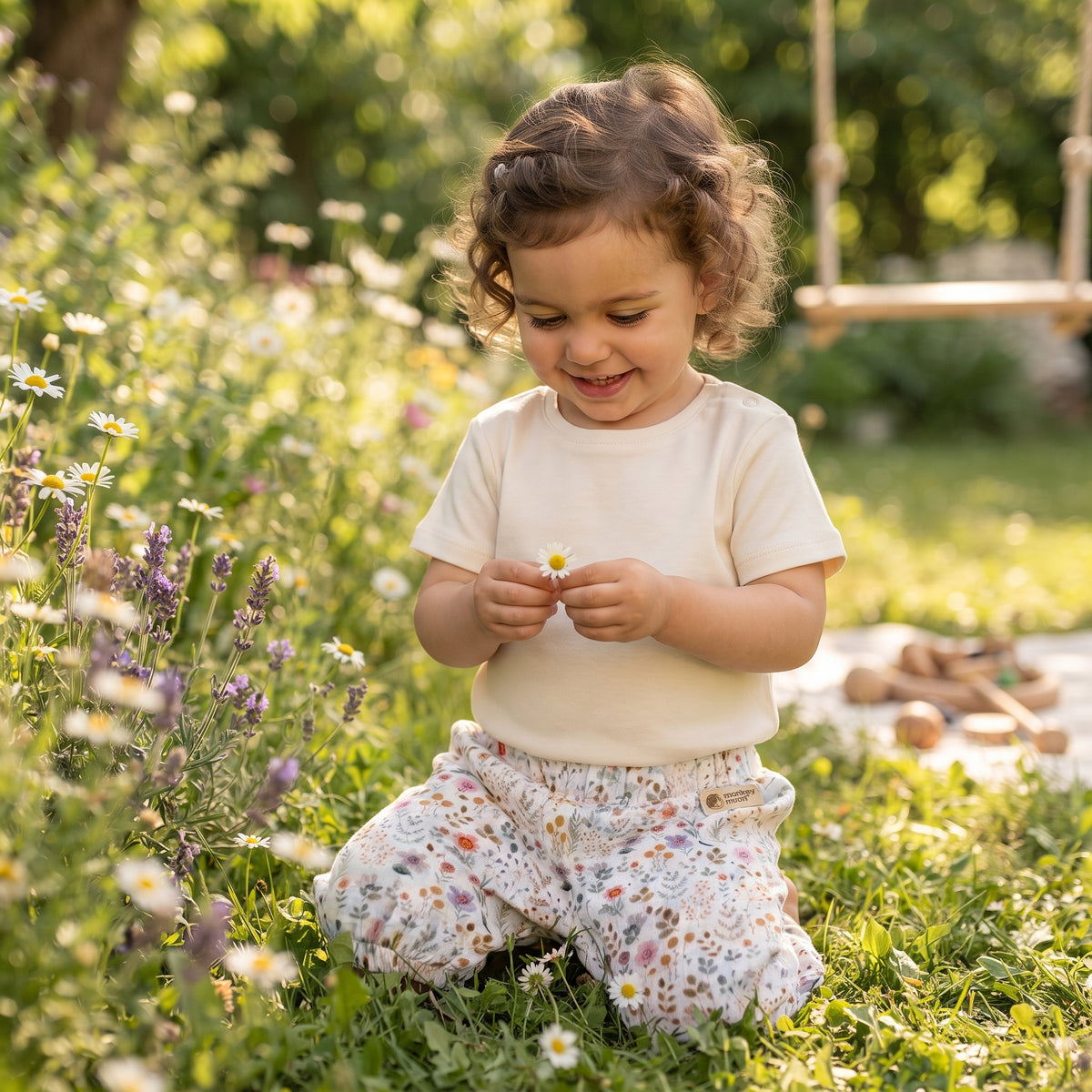 Pantaloncitos de muselina Monkey Mum® - Pradera en flor