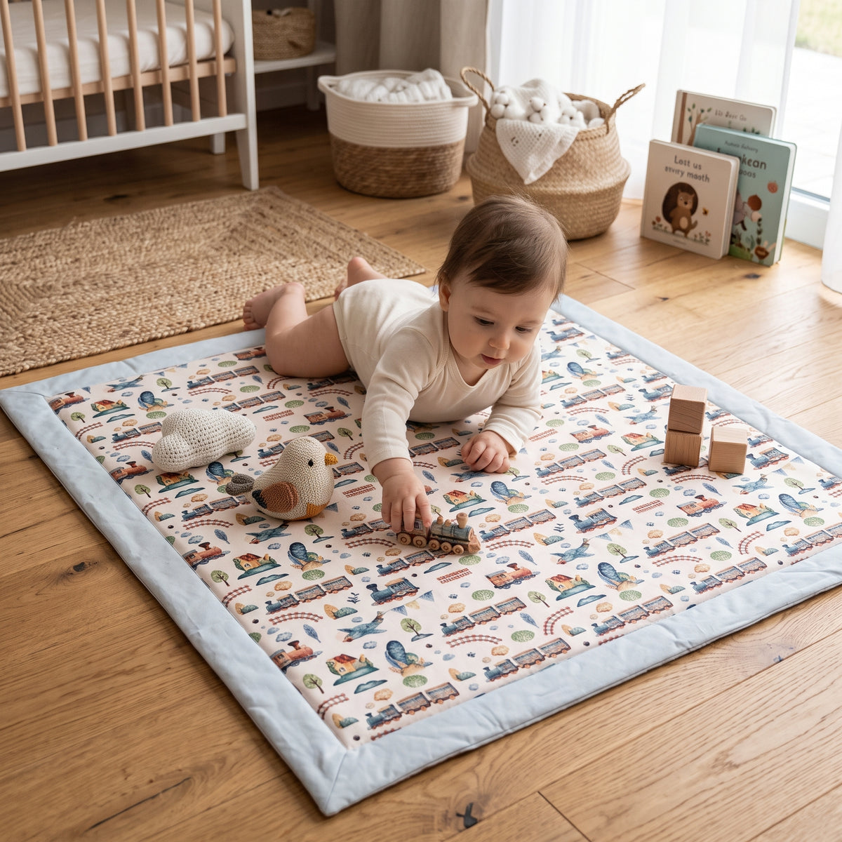 Manta de juegos Monkey Mum® - Trenecito