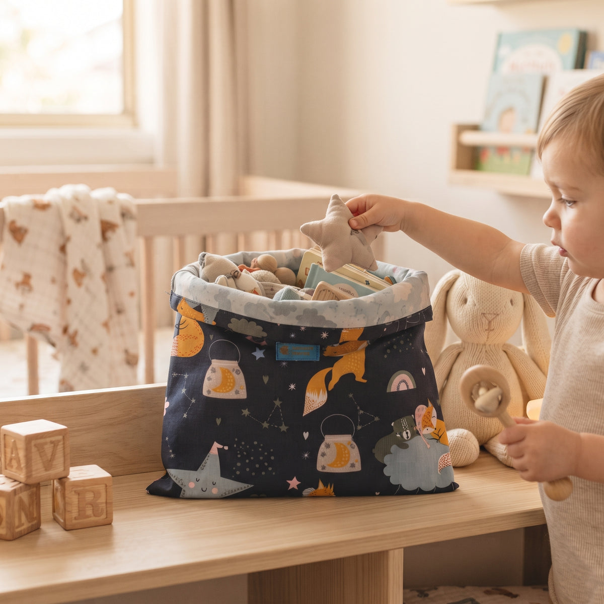 Bolsa de tela Monkey Mum® - Animalitos estrellados