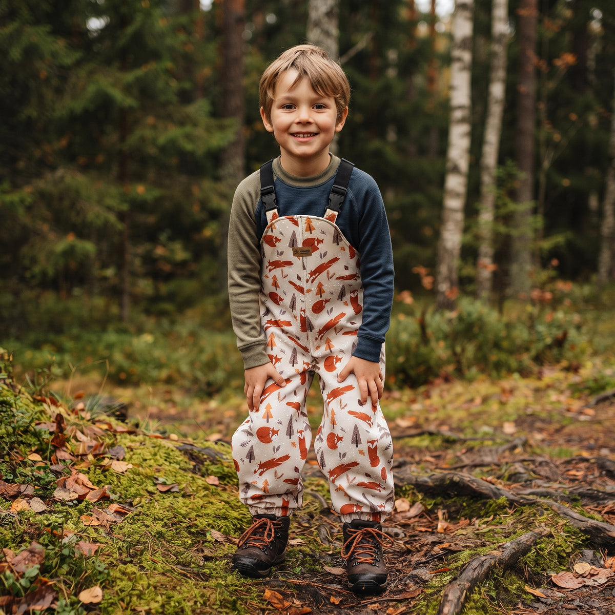 Monkey Mum® Pantalones con peto de softshell con membrana - Juegos del zorro