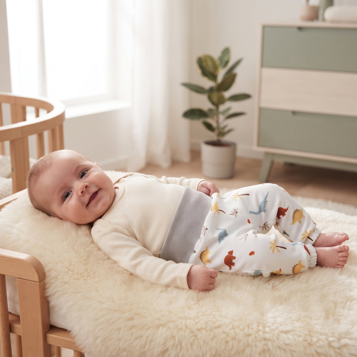 Pantalones infantiles de softshell con membrana Monkey Mum® - Historia de dinosaurios