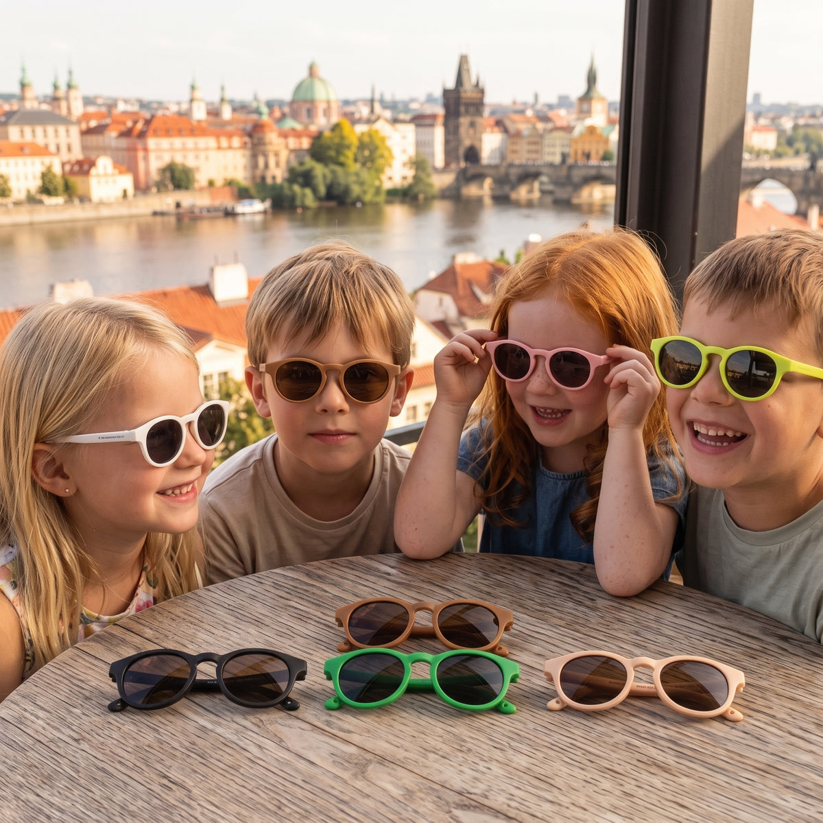 Gafas de sol infantiles Monkey Mum® - Expresión de mono - varios colores