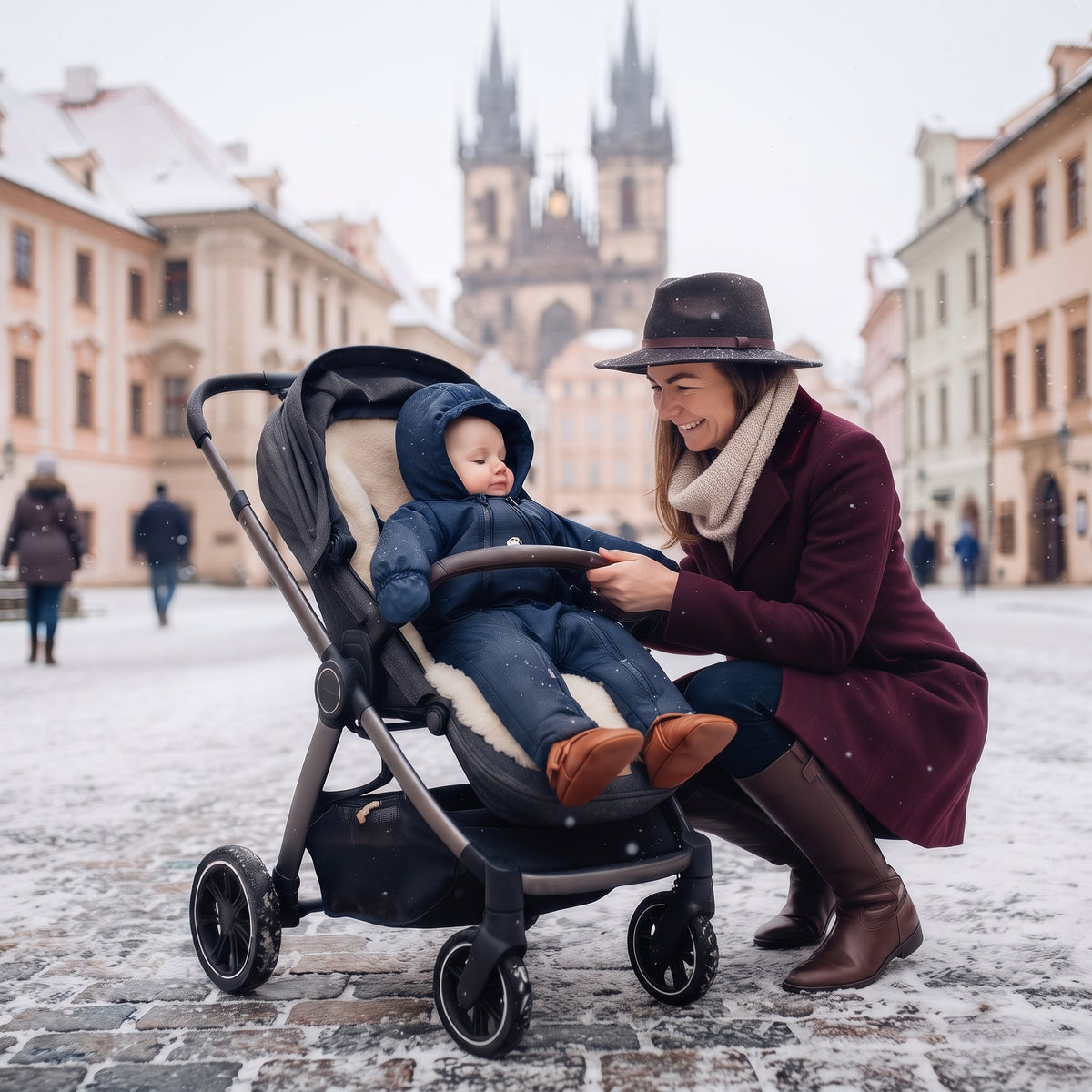 Monkey Mum® Mono infantil de invierno de softshell con borreguito - Cuento de hadas nocturno - talla 62/68, 74/80