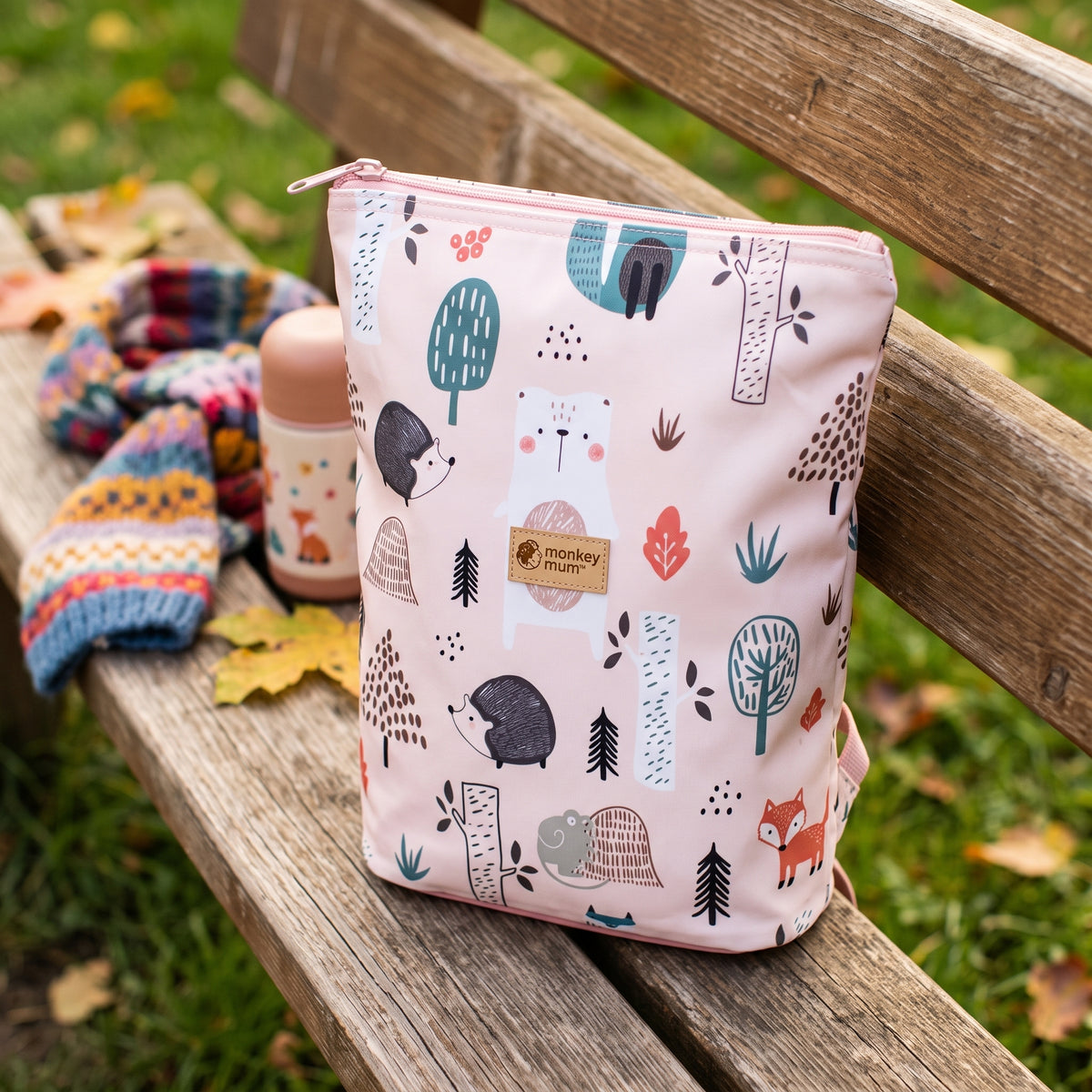 Mochila infantil de softshell Monkey Mum® - Animales del día