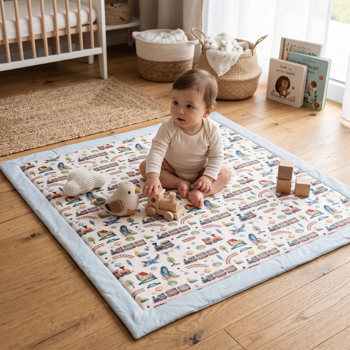Manta de juegos Monkey Mum® - Trenecito
