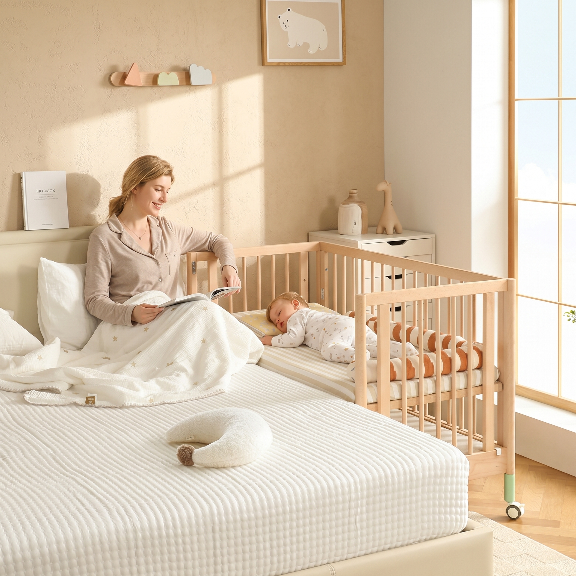 Cuna infantil 3 en 1 - Madera maciza - 120x60 cm