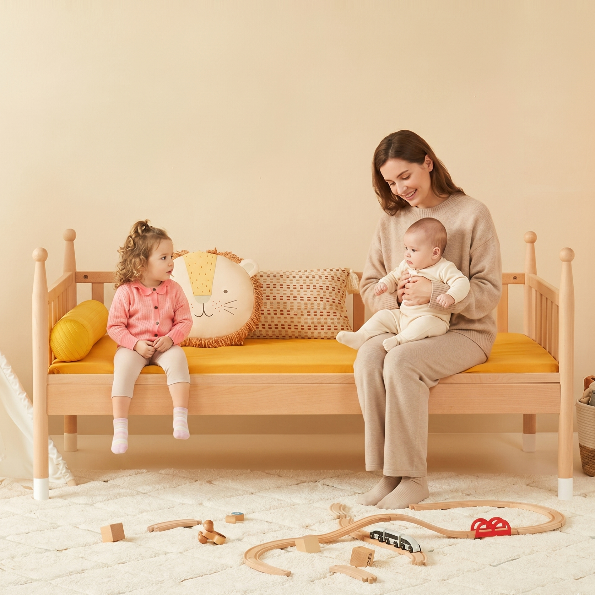 Cama infantil 5 en 1 - Madera maciza