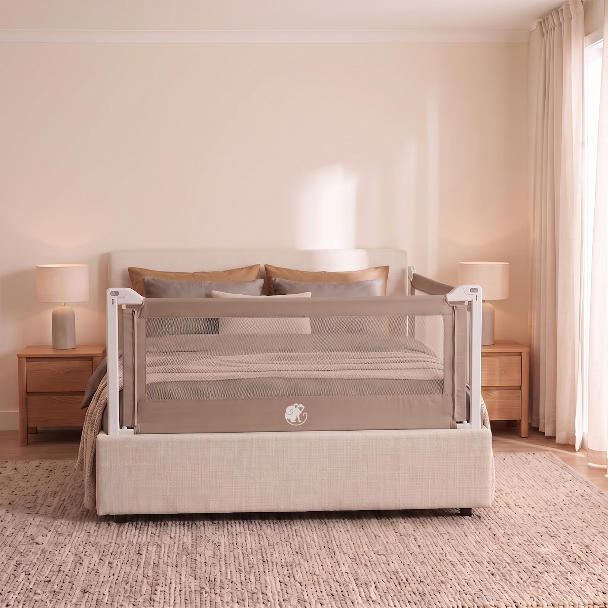 Funda para barrera de cama Monkey Mum® Popular – Gris oscuro