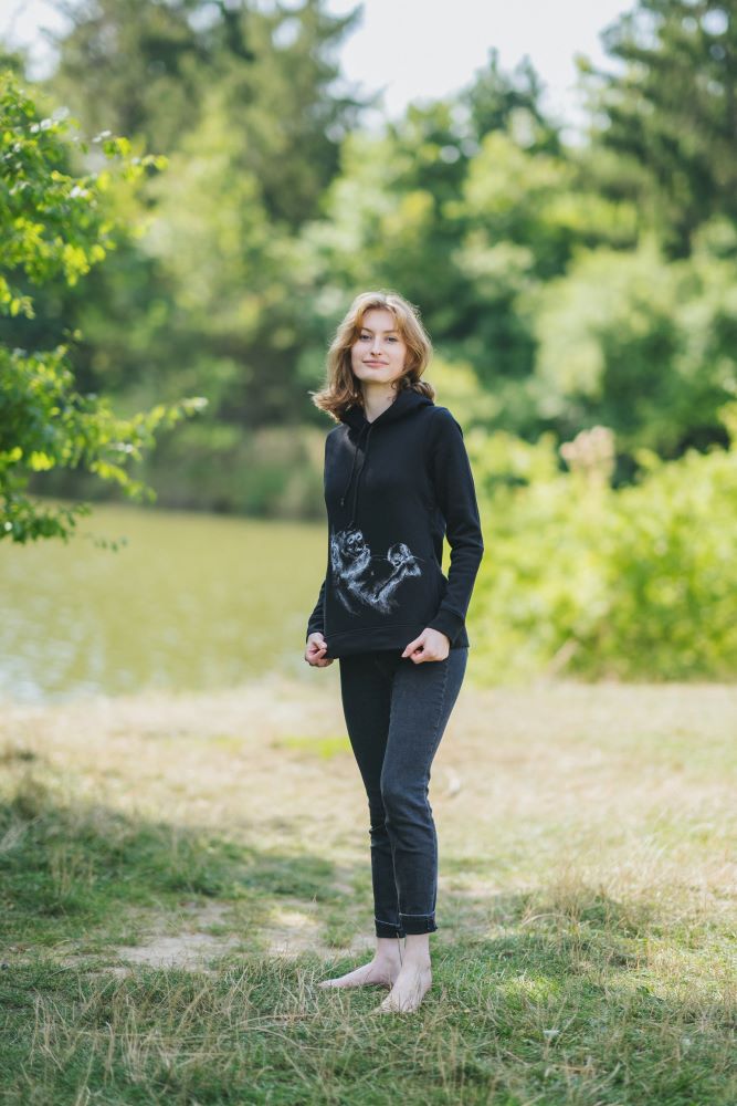 Sudadera de lactancia Monkey Mum® negra - monito
