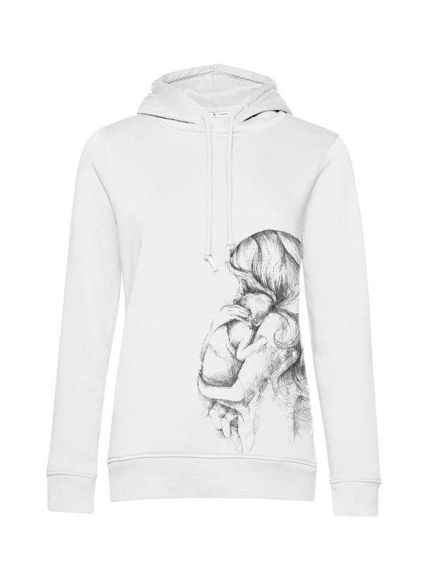 Sudadera de lactancia Monkey Mum® blanca - mamá amorosa