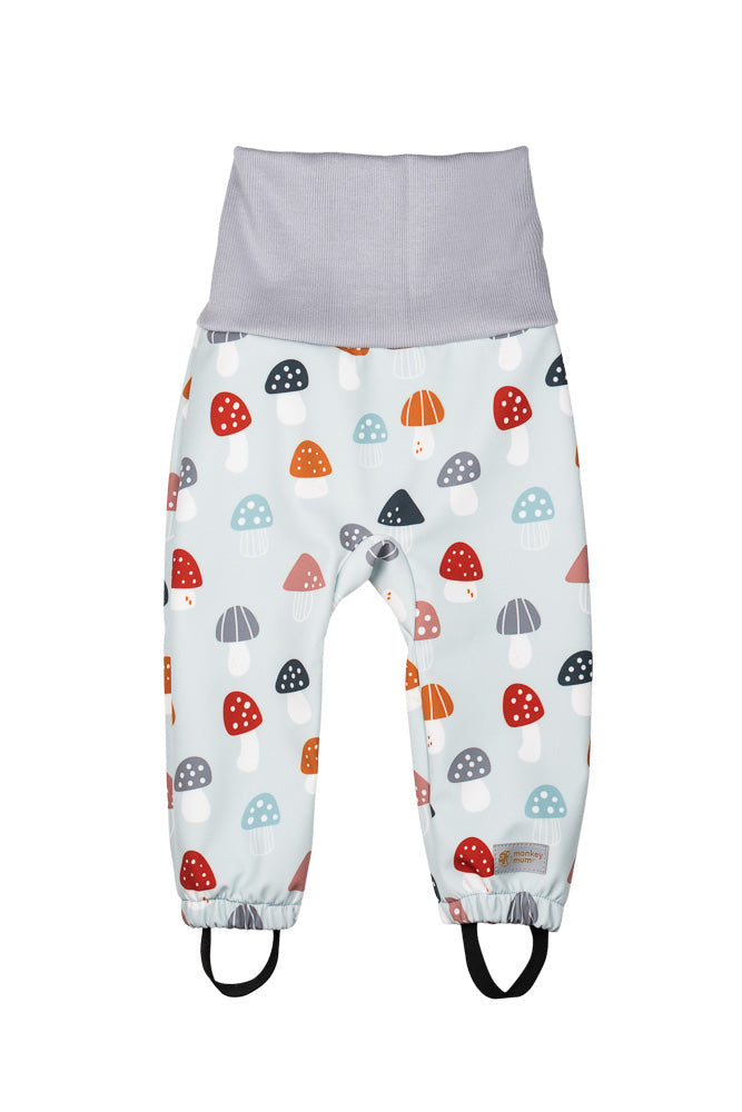 Pantalones softshell evolutivos infantiles con membrana Monkey Mum® - Setas venenosas multicolores