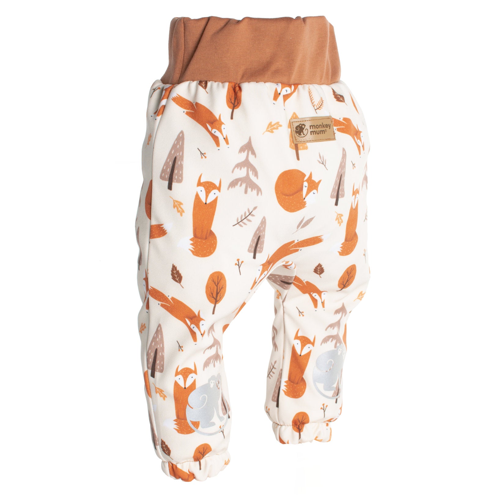 Pantalones infantiles de softshell con membrana Monkey Mum® - Juegos de zorros