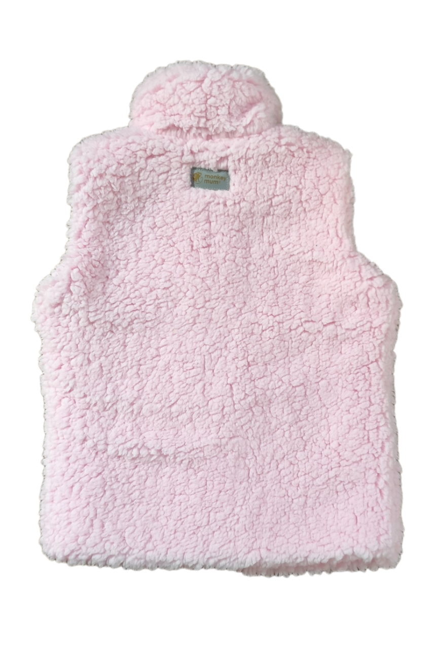 Chaleco de borreguito Monkey Mum® - Rosa