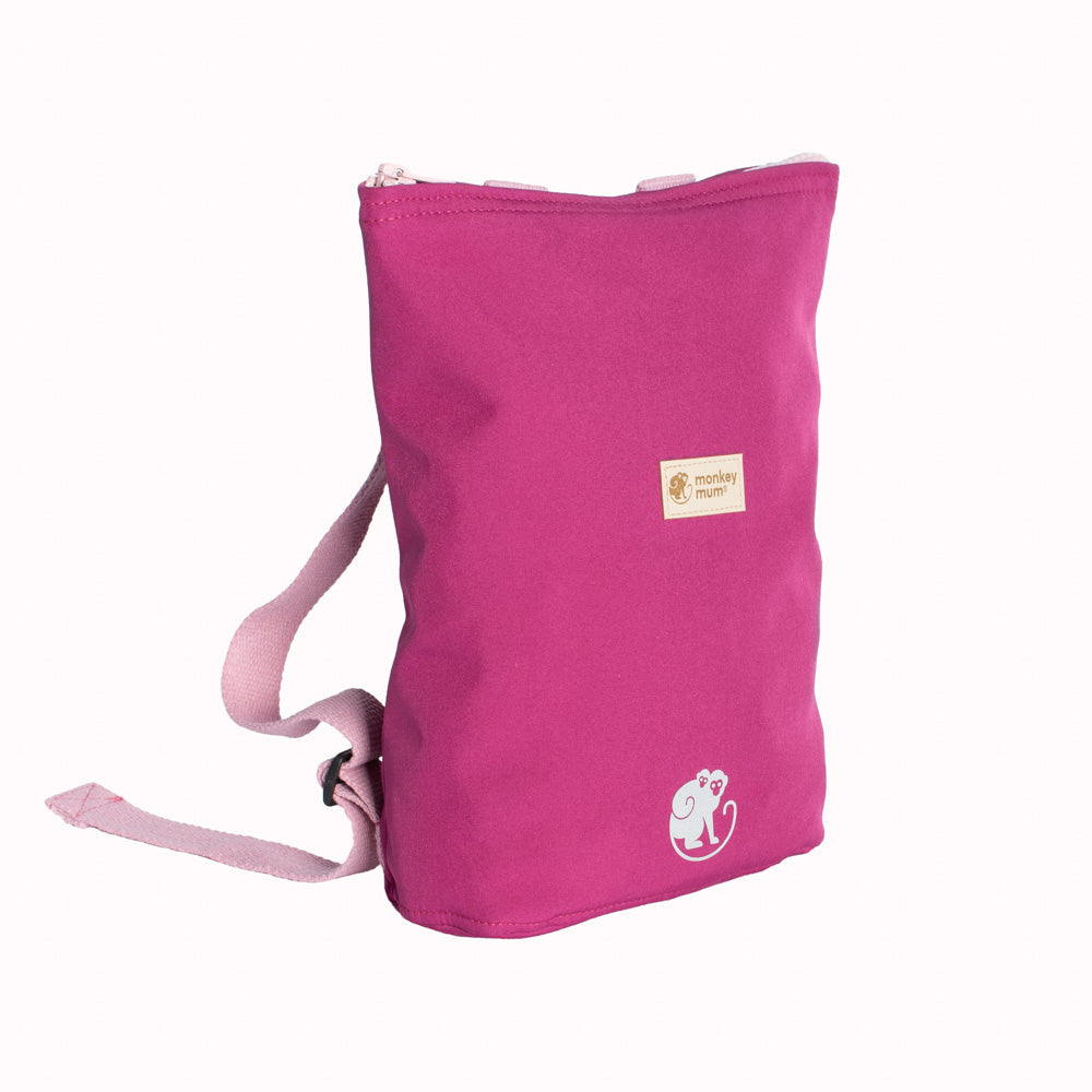 Mochila infantil de softshell Monkey Mum® - Frambuesa jugosa