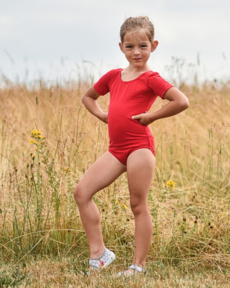 Maillot niñas ballet, gimnasia, rojo
