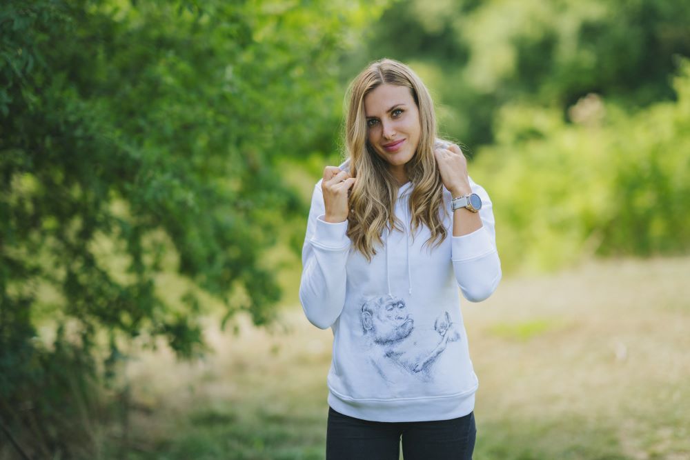 Sudadera de lactancia Monkey Mum® blanca - monito, 2ª calidad - talla XL
