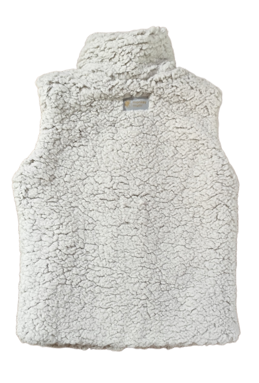 Chaleco de borreguito Monkey Mum® - Gris claro