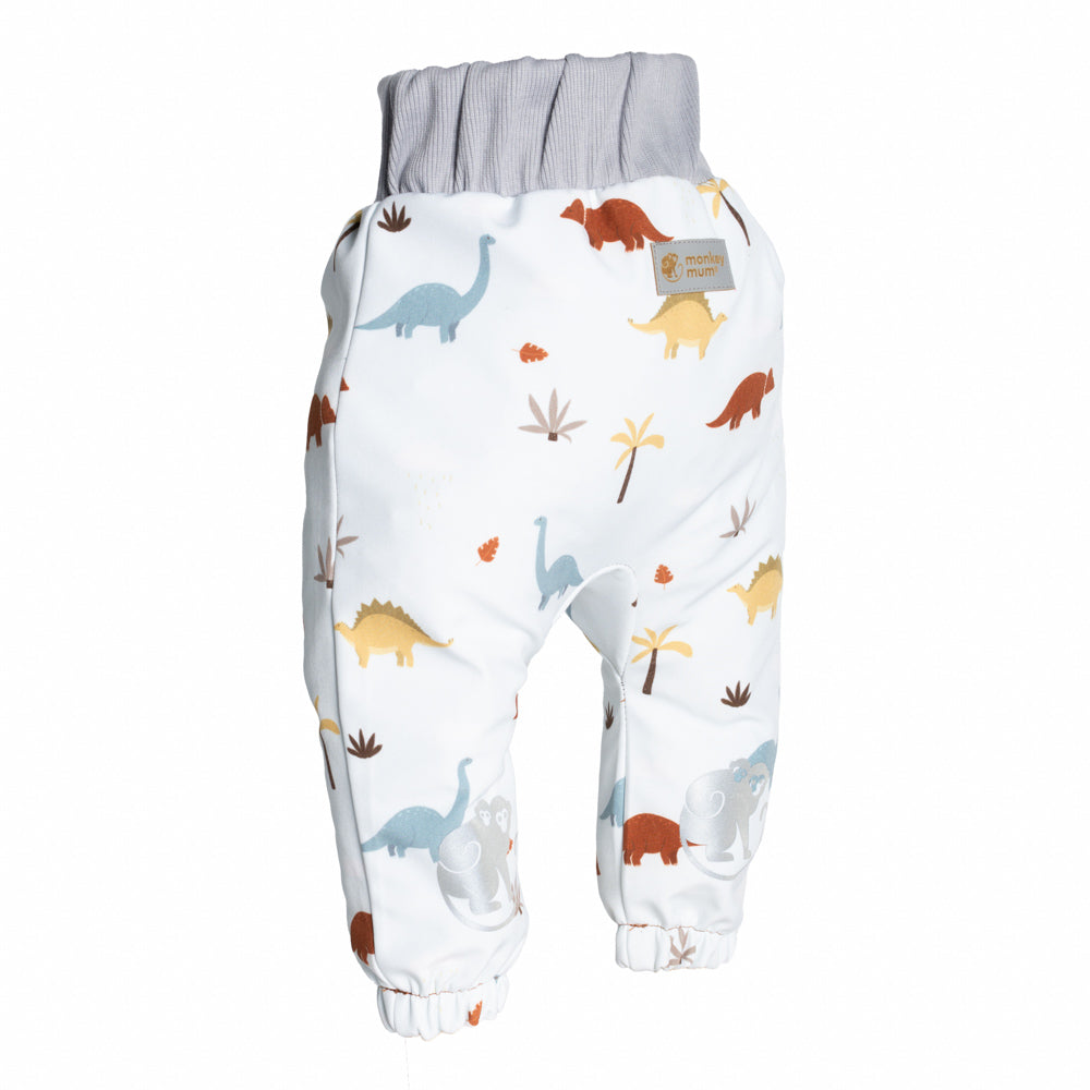 Pantalones infantiles de softshell con membrana Monkey Mum® - Historia de dinosaurios