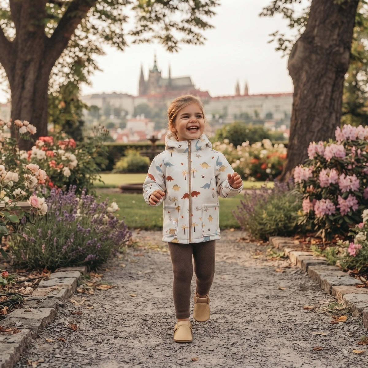 Chaqueta softshell infantil con membrana Monkey Mum® - Historia de dinosaurios