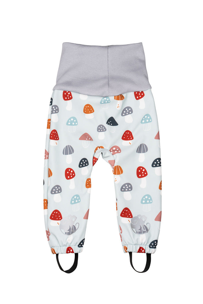 Pantalones softshell evolutivos infantiles con membrana Monkey Mum® - Setas venenosas multicolores