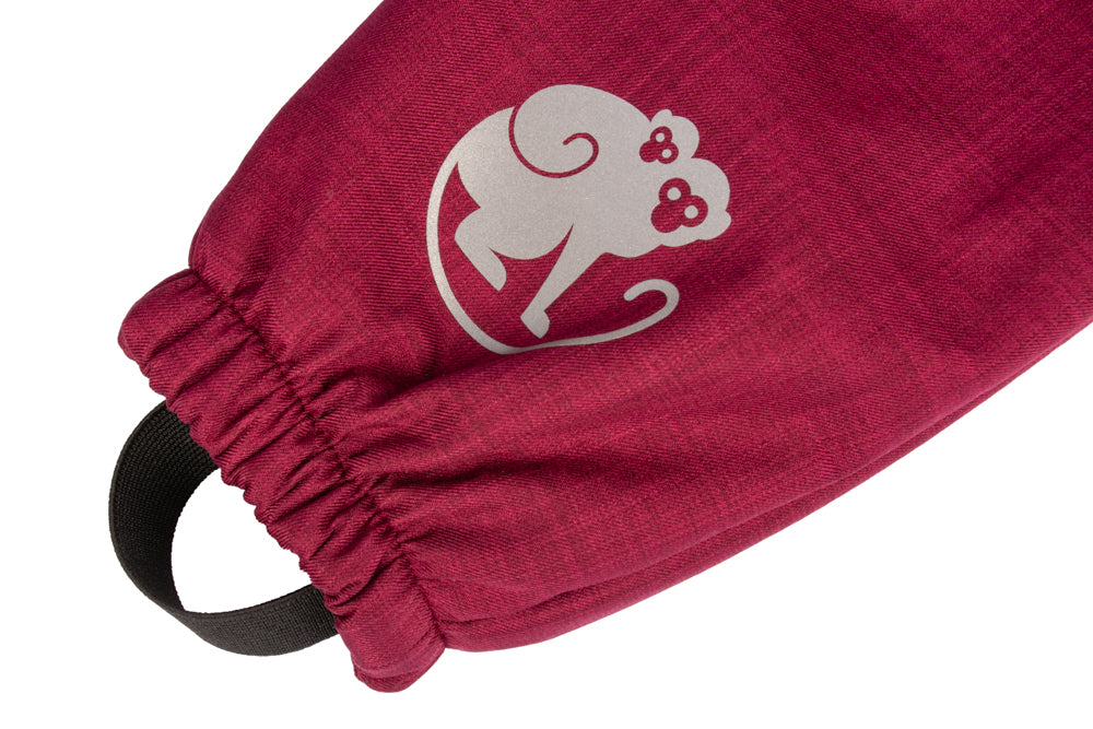 Pantalones infantiles evolutivos de invierno de softshell con borreguito Monkey Mum® - Caperucita vinotinto