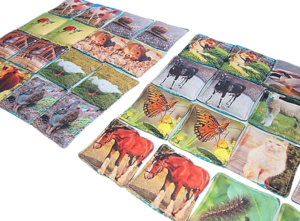 MyMoo Juego de memoria de textiles - 16 pares - Animales, set