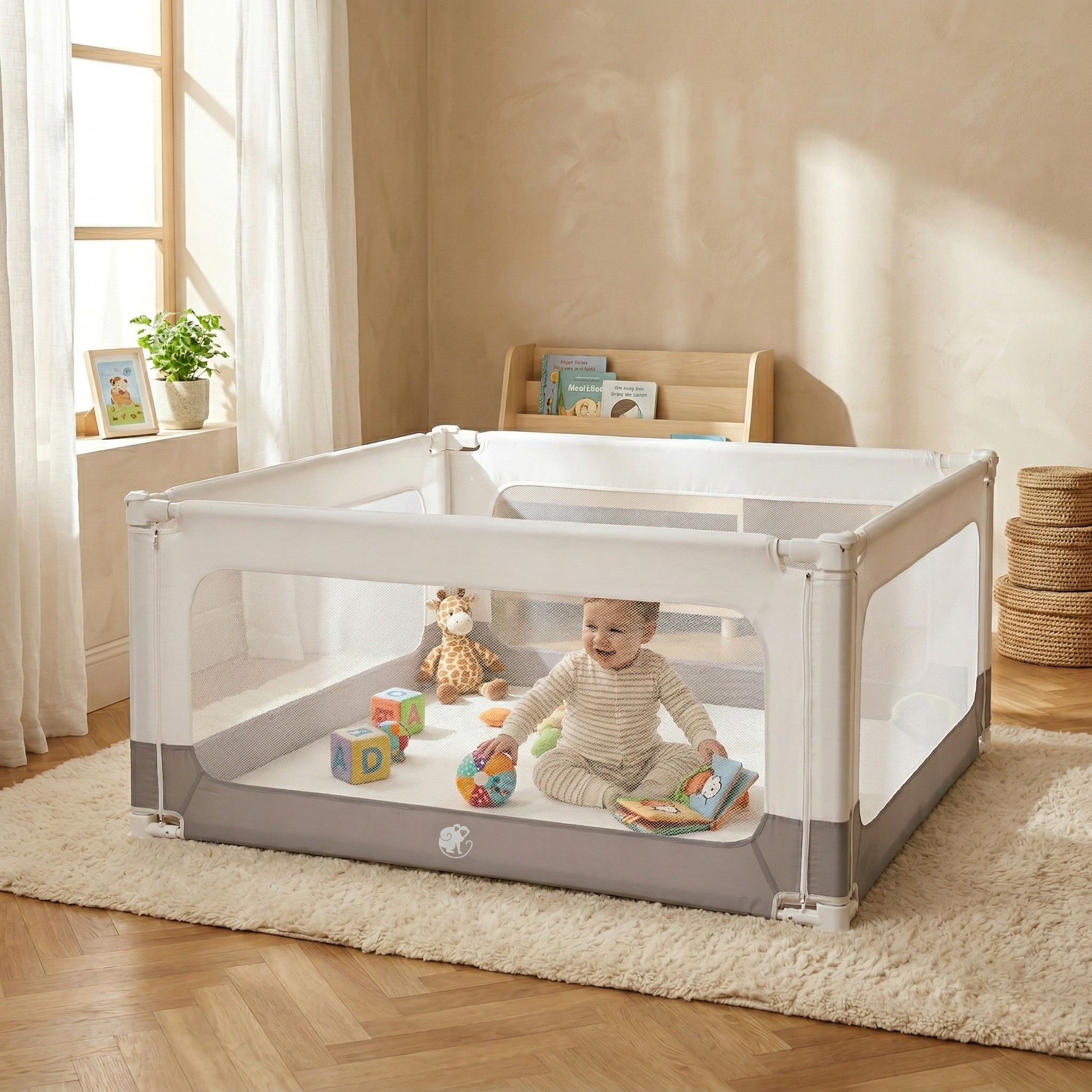 Barrera para cama y parque Monkey Mum® 2 en 1 Smart