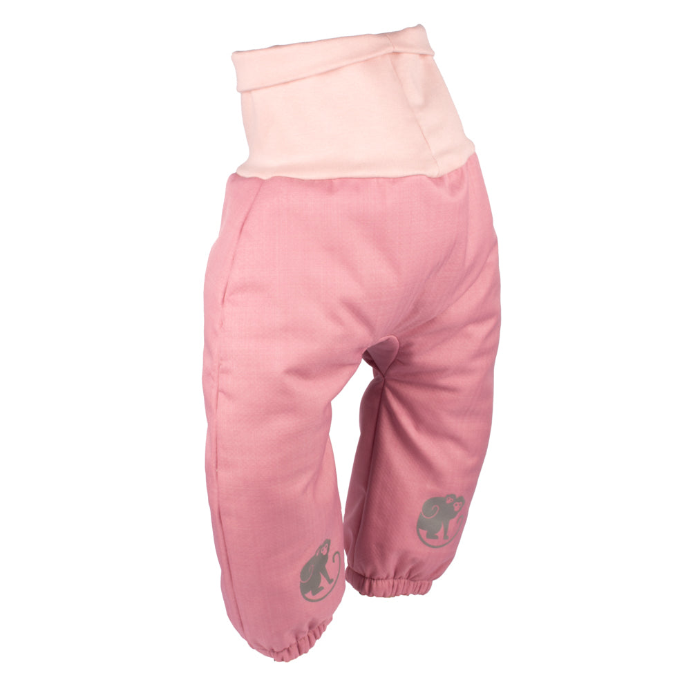 Pantalones infantiles evolutivos de invierno de softshell con borreguito Monkey Mum® - Ovejita rosa