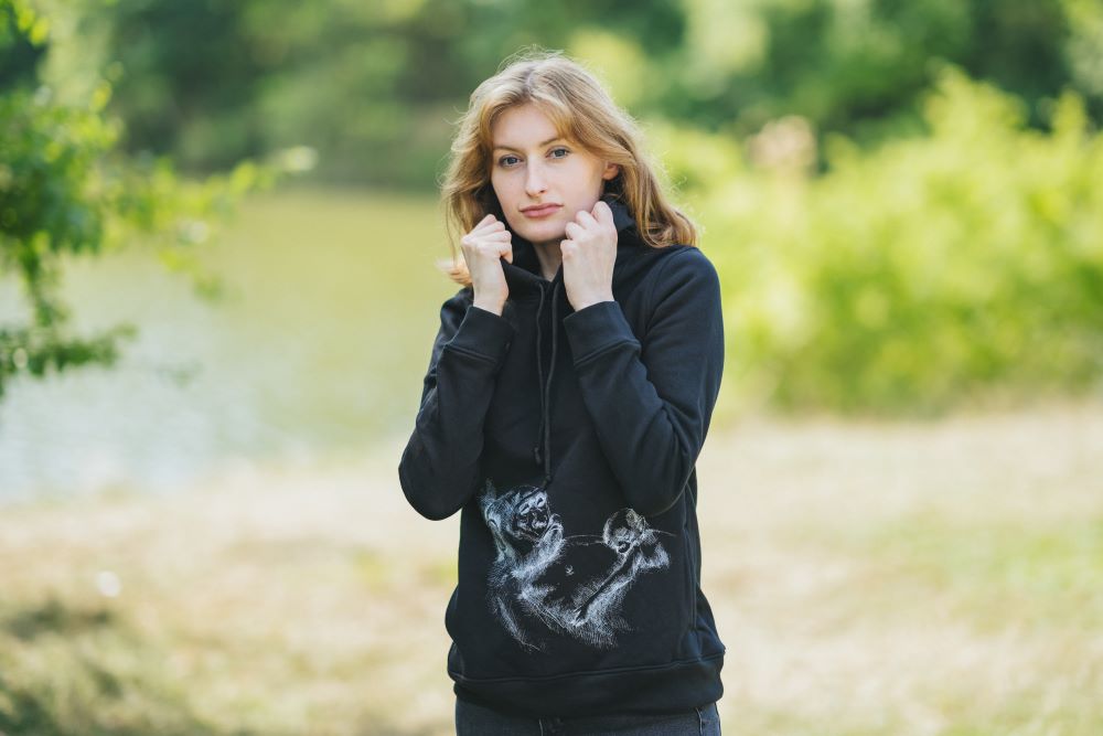 Sudadera de lactancia Monkey Mum® negra - monito