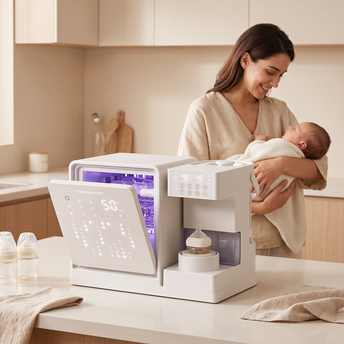 Calentador y esterilizador de biberones Monkey Mum® Ultra 3 en 1