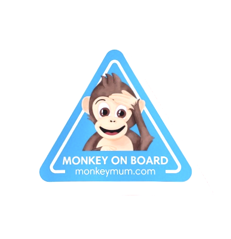Adhesivo para coche Monkey Mum® - Azul