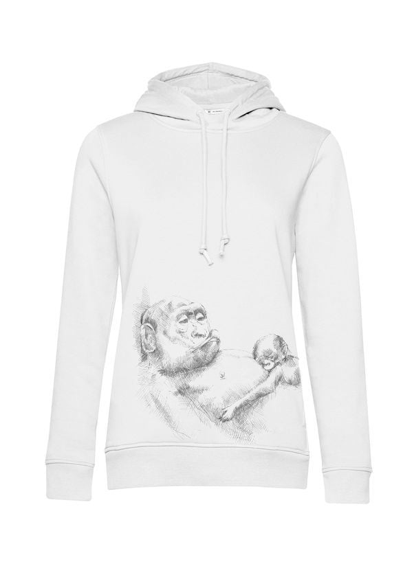 Sudadera de lactancia Monkey Mum® blanca - monito, 2ª calidad - talla XL