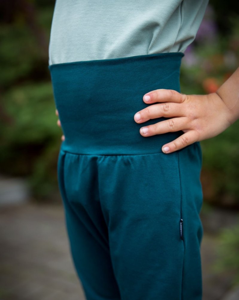 Pantalón de chándal holgado para niño, LIGHT, verde botella