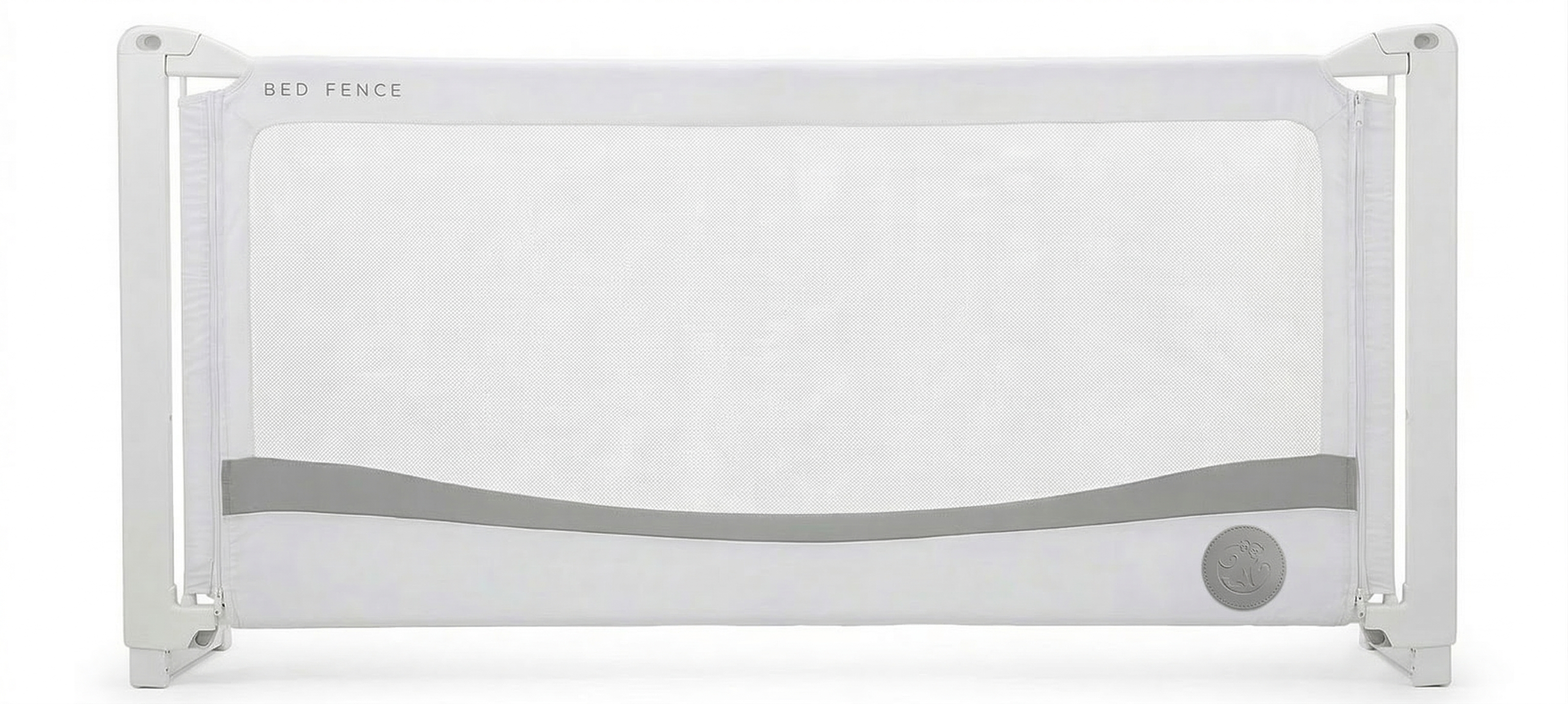 Barrera para cama Monkey Mum® Premium - gris claro - abierta