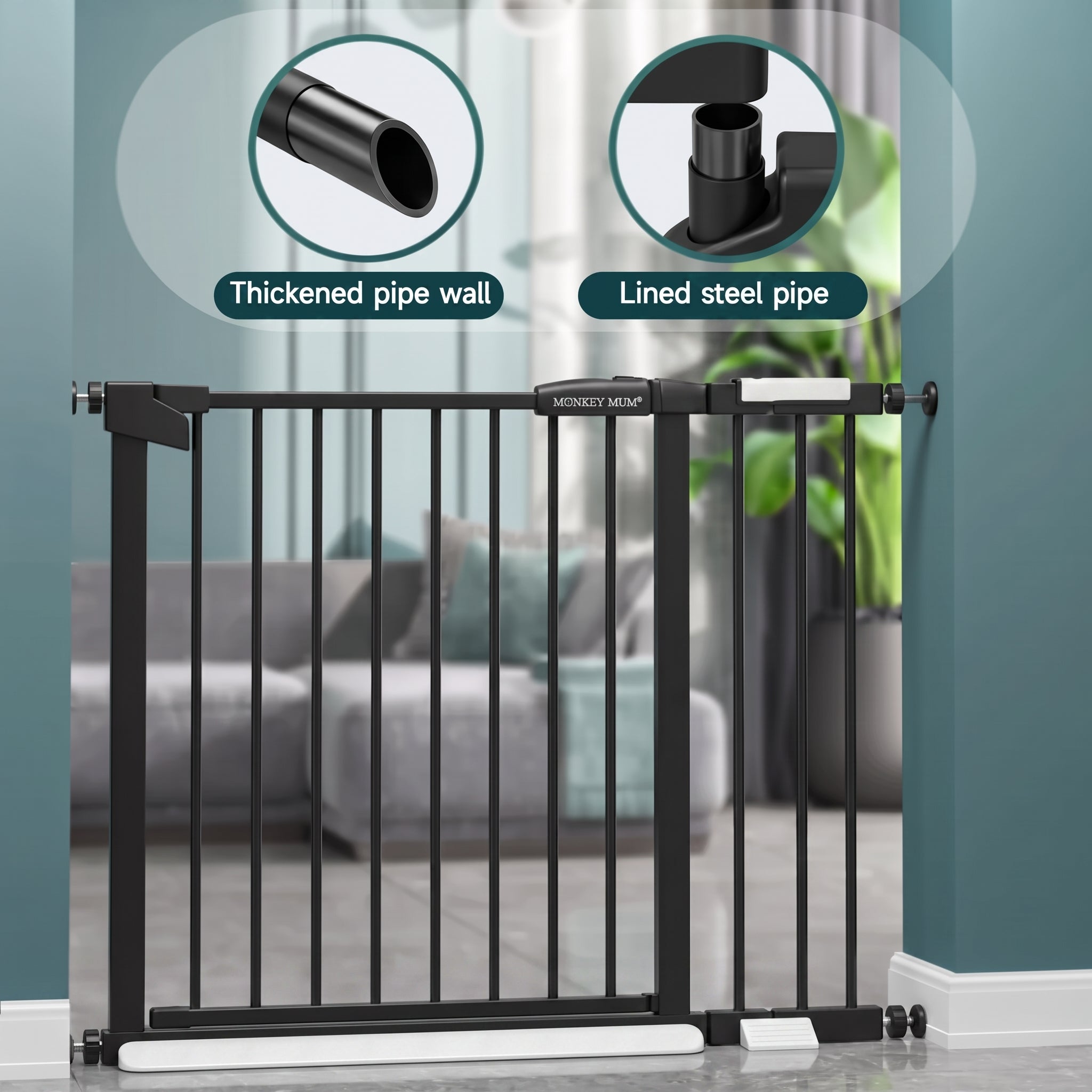 Barrera de seguridad Monkey Mum® – Negro
