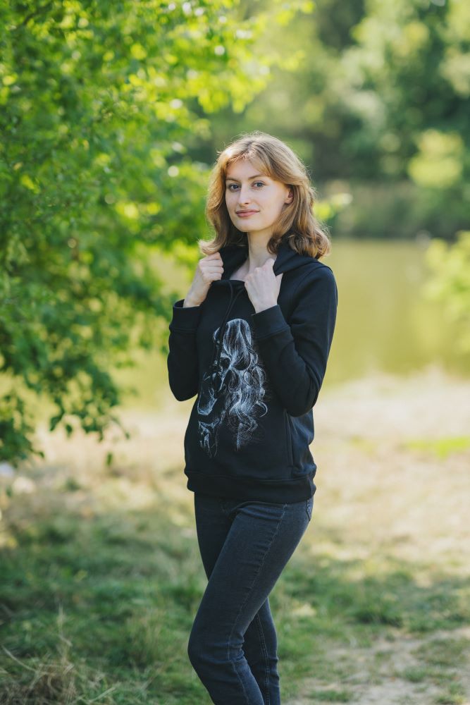 Sudadera de lactancia Monkey Mum® negra - mamá cariñosa