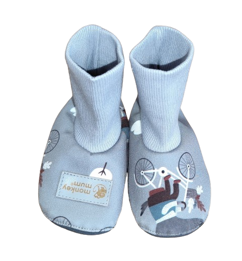 Monkey Mum® Patucos de softshell con membrana - Lobos en bicicleta