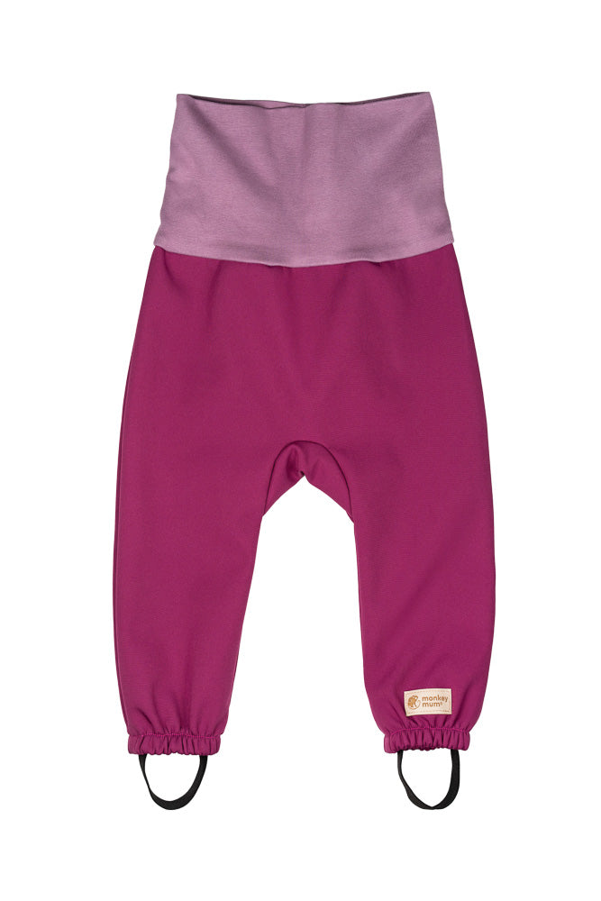 Pantalones softshell evolutivos infantiles con membrana Monkey Mum® - Frambuesa jugosa