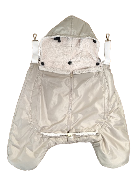 Monkey Mum® Saco de abrigo de tejido crujiente con borreguito para portabebés o cochecito Carrie - 2ª calidad - Beige - Pequeño