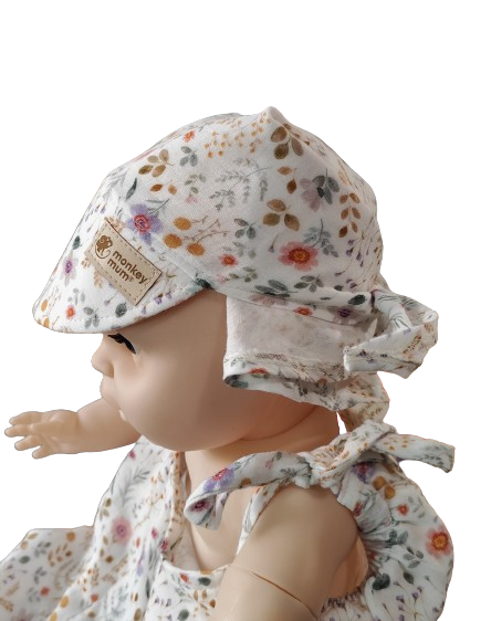 Pañuelo de muselina con visera Monkey Mum® - Pradera en flor